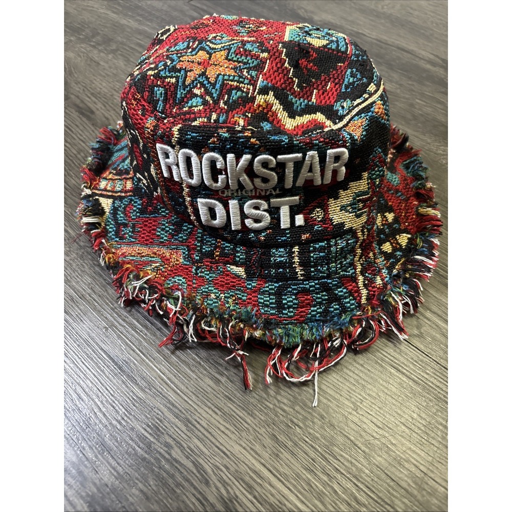 Rockstar Original Ayami Tapestry Bucket Hat Distressed Frayed Woven Size S/M